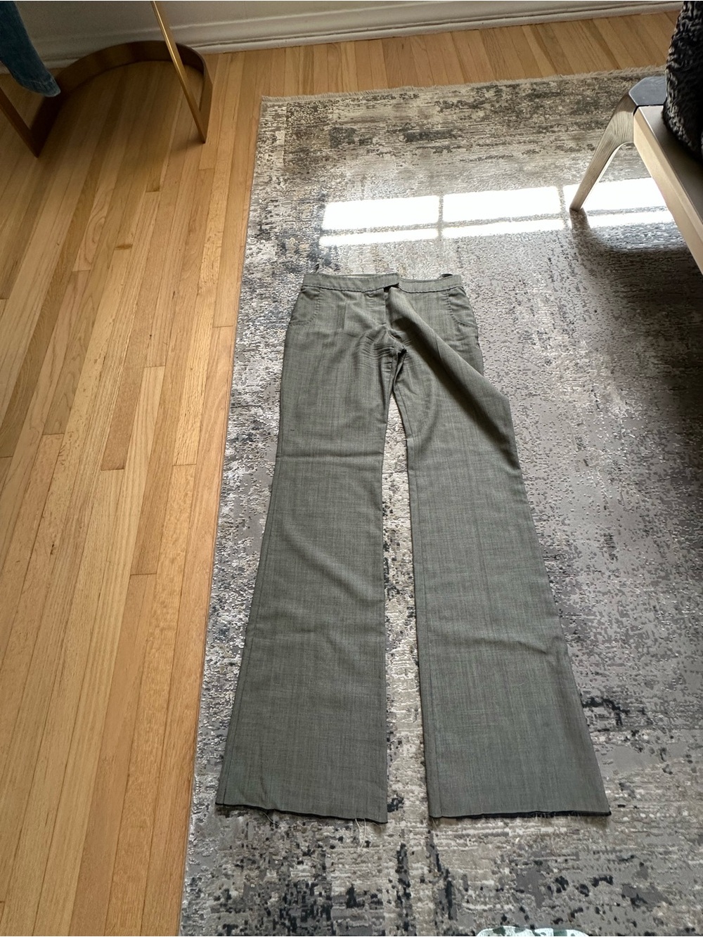 Stella McCartney Gray Wool Mohair Wide-Leg Trousers